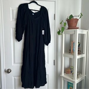 Old navy black gauze maxi dress size 2x nwt